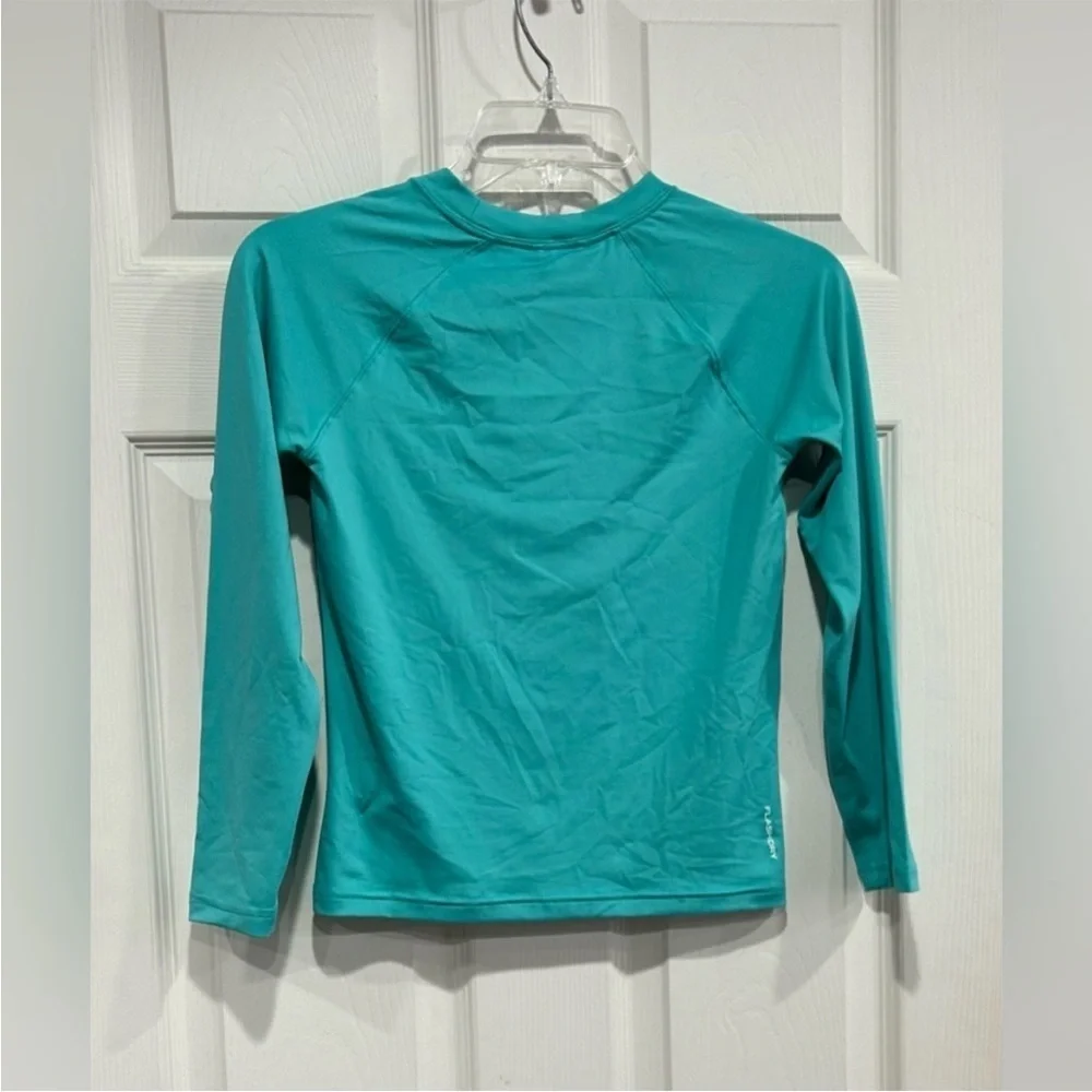 The North Face Boys Large Amphibious Long Sleeve Sun Tee Aqua Kids NWT UPF 40+